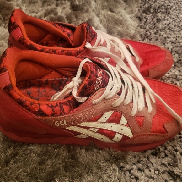 Asics Gel Lyte V Romance Men\'s Sneakers Size 11 Pre-owned H504K Red & White main image 6